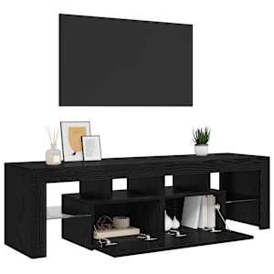 TV stolek s LED černý dub 140 x 36,5 x 40 cm kompozitní dřevo - obrázek 5