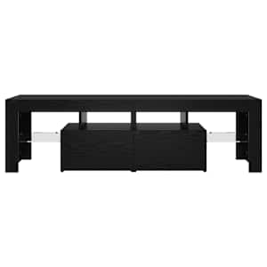 TV stolek s LED černý dub 140 x 36,5 x 40 cm kompozitní dřevo - obrázek 6
