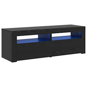 TV stolek s LED černý dub 120 x 35 x 40 cm kompozitní dřevo - obrázek 2