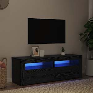 TV stolek s LED černý dub 120 x 35 x 40 cm kompozitní dřevo - obrázek 3
