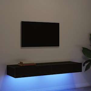TV omarice z LED lučkami 2 kosa črni hrast 60x35x15,5 cm