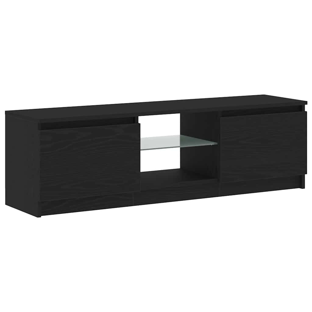 Thumbnail - vidaXL TV-Schrank mit LED-Leuchten Schwarz Eichen-Optik 120x30x36 cm
