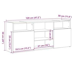 TV stolek s LED černý dub 120 x 30 x 50 cm kompozitní dřevo - obrázek 15