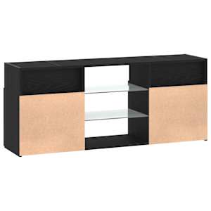 TV stolek s LED černý dub 120 x 30 x 50 cm kompozitní dřevo - obrázek 9