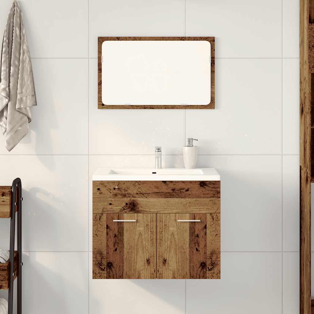 vidaXL Set mobilier de baie, 2 piese, lemn vechi, lemn prelucrat