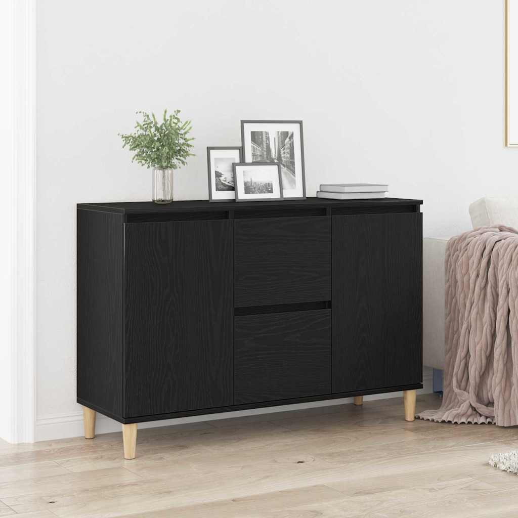 Servírovacia skriňa Čierna Dub 101x35x60 cm Vyrobená z drevotriesky 862044