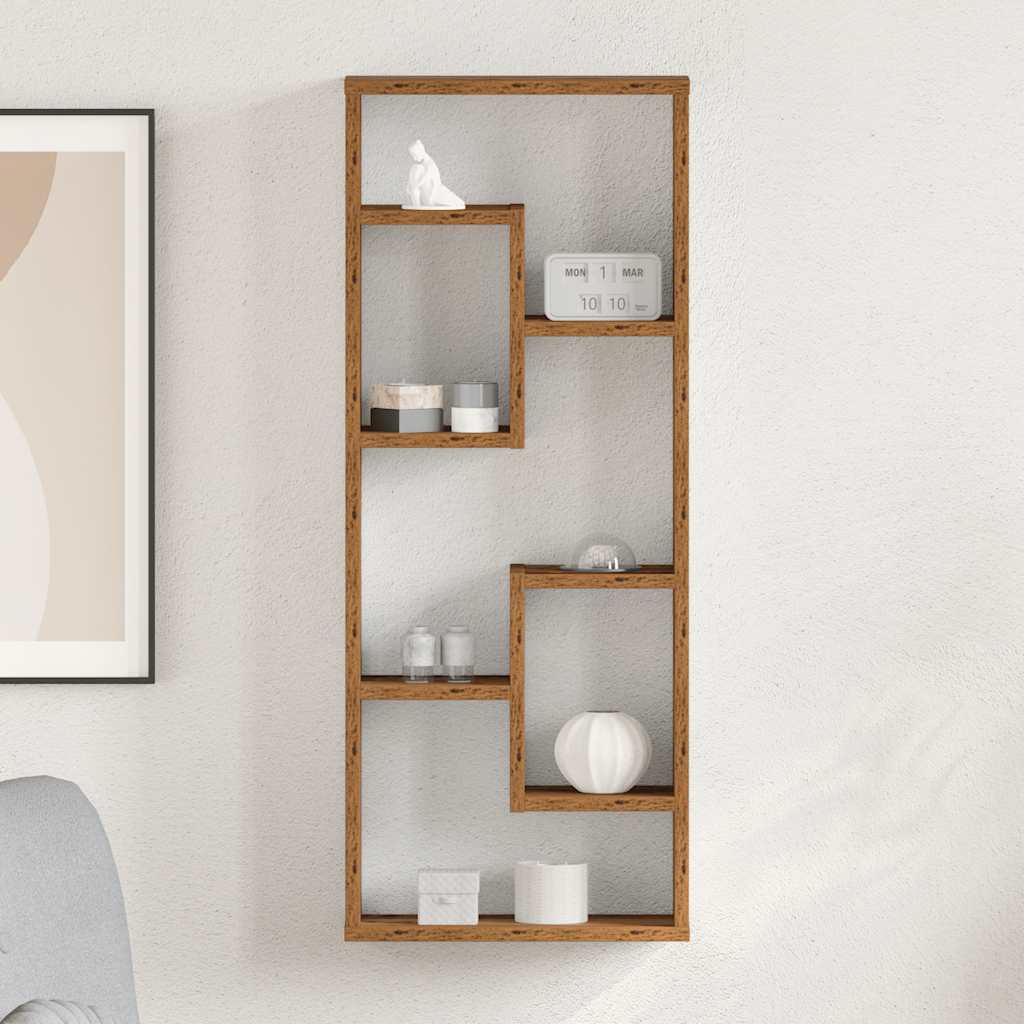 vidaXL Wandregal Altholz-Optik 36x16x90 cm Holzwerkstoff