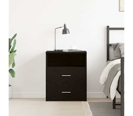 vidaXL Κομοδίνο Μαύρο Δρυς 50x32x60εκ Επεξεργασμένο Ξύλο