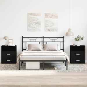 Noční stolek 2 pcs Černý dub 50 x 32 x 60 cm kompozitní dřevo - obrázek 1