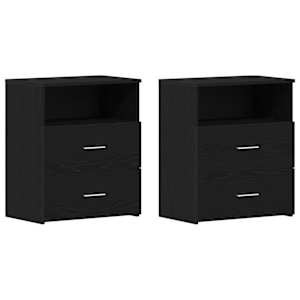 Noční stolek 2 pcs Černý dub 50 x 32 x 60 cm kompozitní dřevo - obrázek 6