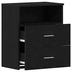 Noční stolek 2 pcs Černý dub 50 x 32 x 60 cm kompozitní dřevo - obrázek 5