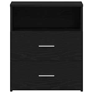 Noční stolek 2 pcs Černý dub 50 x 32 x 60 cm kompozitní dřevo - obrázek 8