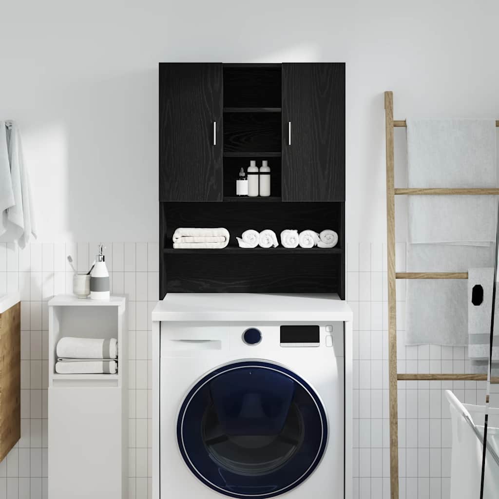vidaXL Dulap mașină de spălat stejar negru 70,5x25,5x90 cm