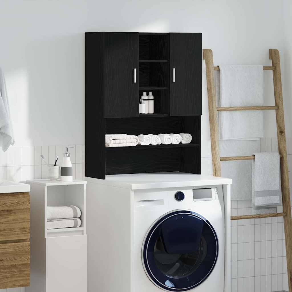 vidaXL Dulap mașină de spălat stejar negru 70,5x25,5x90 cm