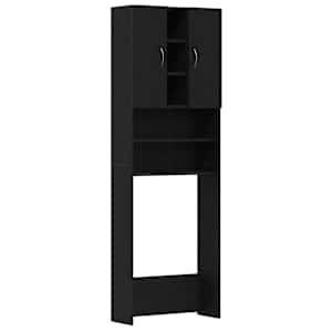 vidaXL pesumasina kapp must tamm 64x25,5x190 cm