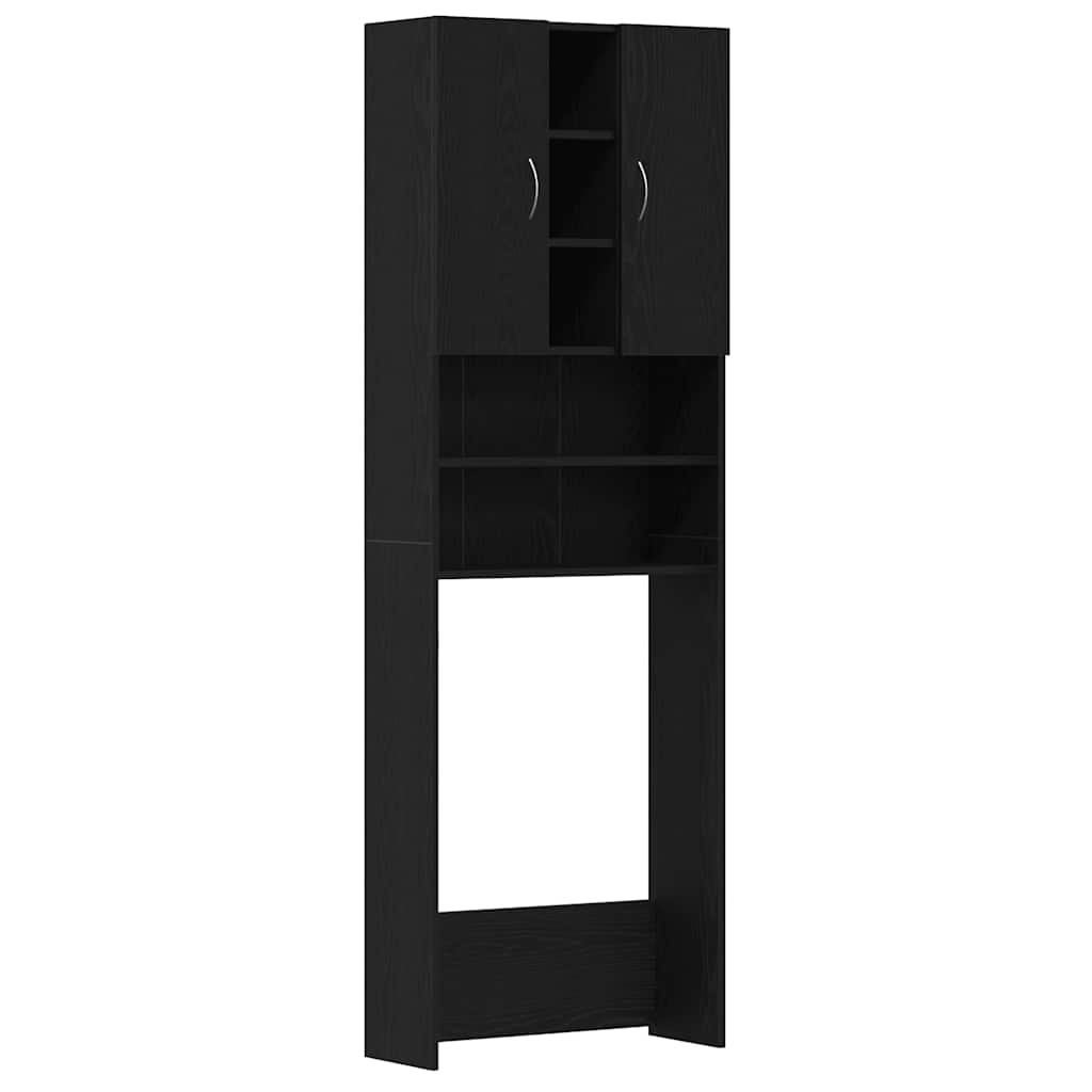 Thumbnail - vidaXL Waschmaschinenschrank Schwarz Eichen-Optik 64x25,5x190 cm