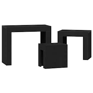 Hnízdové stolky 3 pcs Černý dub kompozitní dřevo - obrázek 8