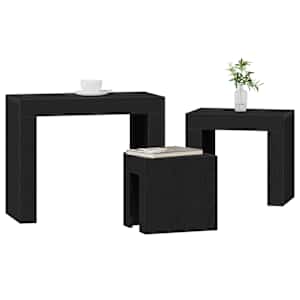 Hnízdové stolky 3 pcs Černý dub kompozitní dřevo - obrázek 3