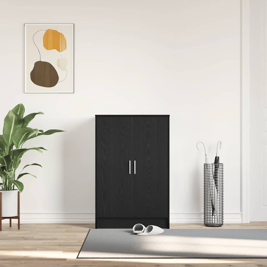 vidaXL Dulap Pantofi Stejar Negru 60x35x92 cm Lemn prelucrat
