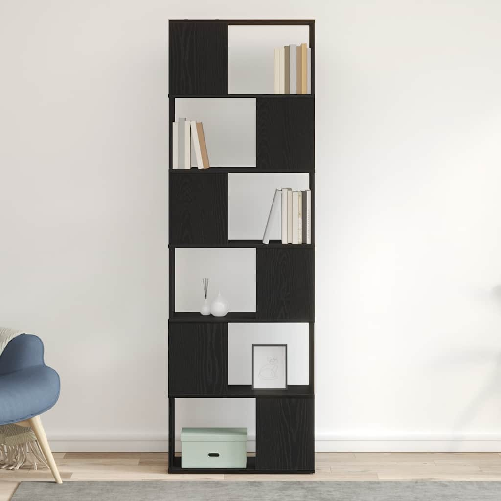 vidaXL Boekenkast/kamerscherm 60x24x186 cm zwart eikenkleurig