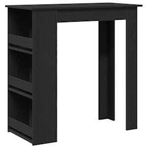 vidaXL baarilaud hoiuriiuliga must tamm 102x50x103,5 cm