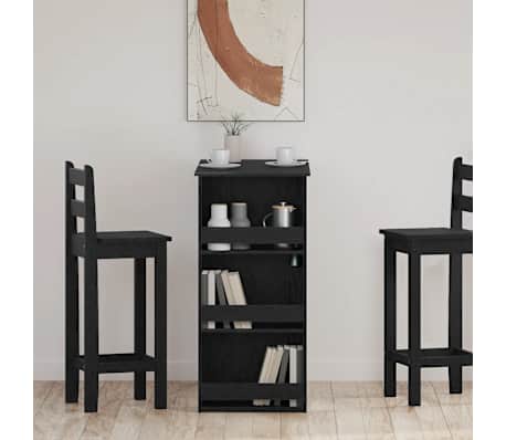 vidaXL Bar Table Black oak Engineered wood Bar Table Rectangular