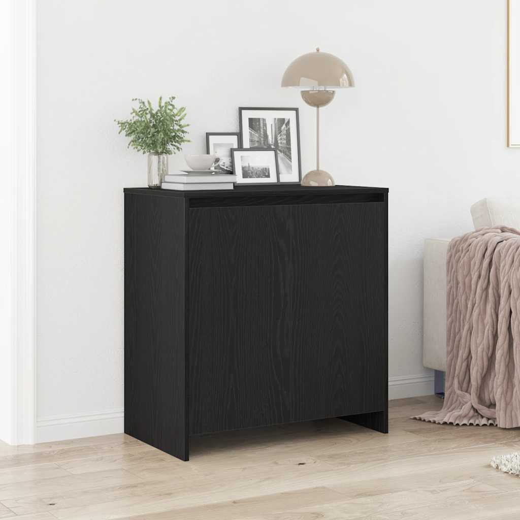 vidaXL Sideboard Schwarz Eichen-Optik 70x41x75 cm Holzwerkstoff