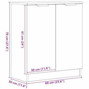 Servírovací skříň Černý dub 60 x 30 x 70 cm kompozitní dřevo - obrázek 11