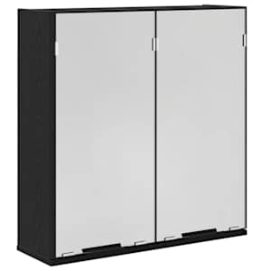 vidaXL Peeglikapp Must tamm 64 x 20 x 67 cm Tehispuit