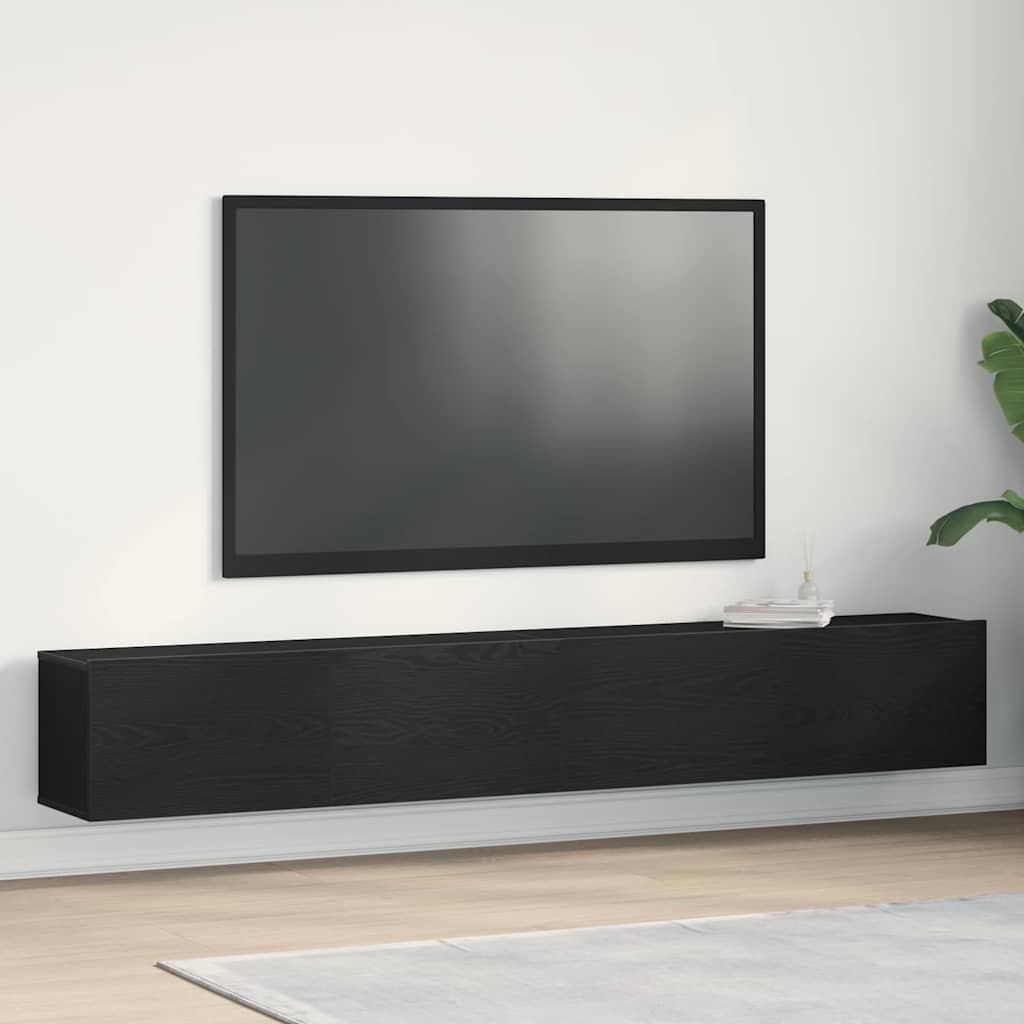 TV-Schränke 2 Stk. Schwarz Eiche 100x30x30 cm Holzwerkstoff