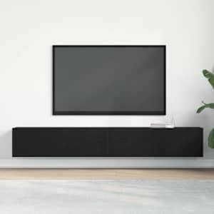 Televizní skříň 2 pcs Černá 100 x 30 x 30 cm kompozitní dřevo - obrázek 4