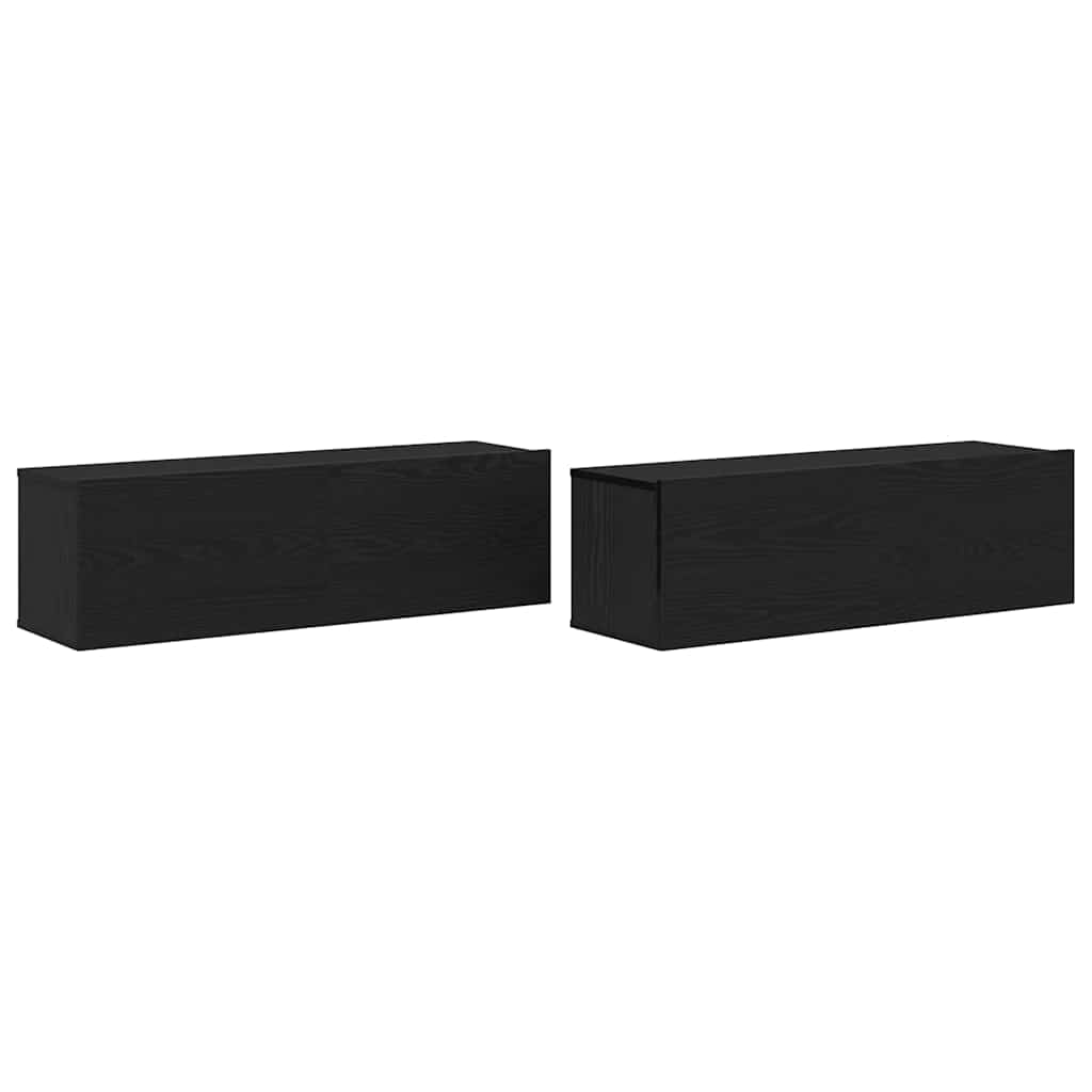 Thumbnail - vidaXL TV-Schränk 2 pcs Schwarz 100 x 30 x 30 cm Holzwerkstoff
