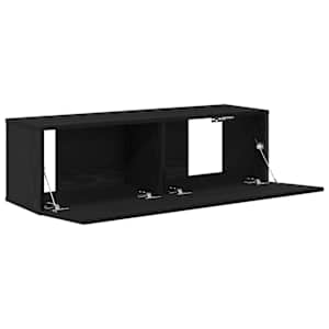 Televizní skříň 2 pcs Černá 100 x 30 x 30 cm kompozitní dřevo - obrázek 5