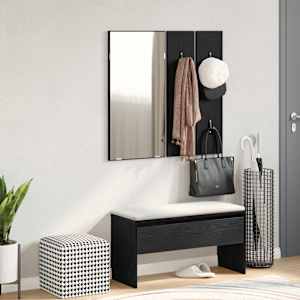 Komplet pohištva za predsobo s predalom 4 pcs Črna Orehovina