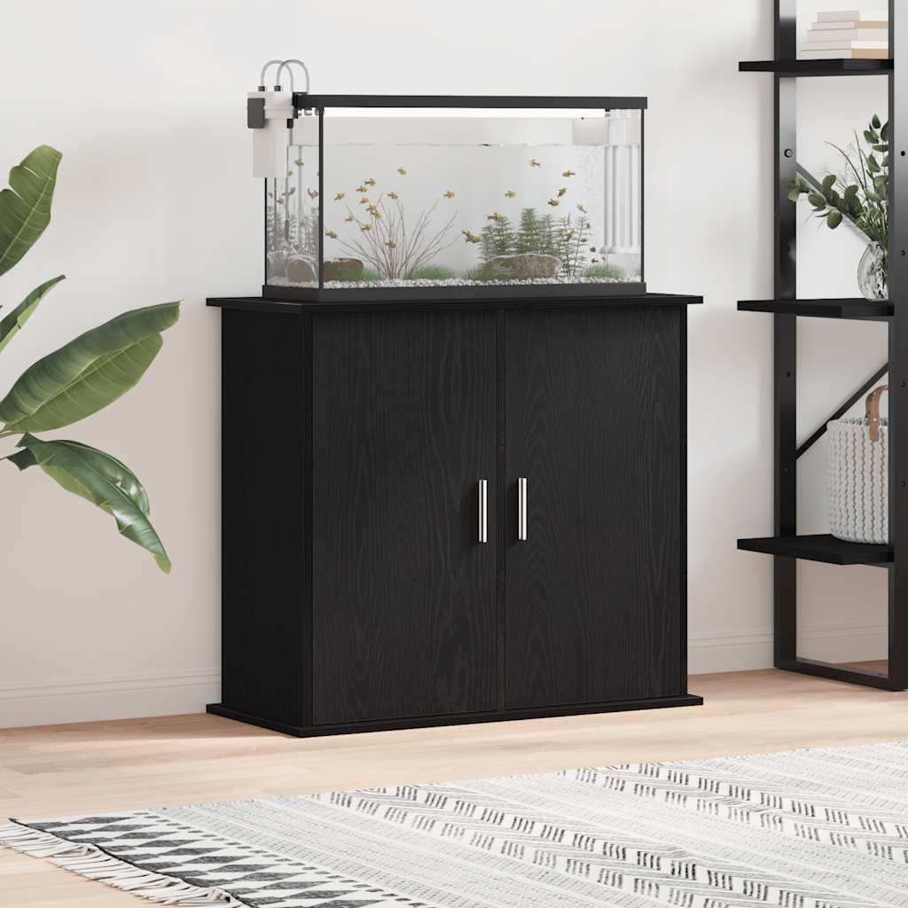 vidaXL Aquariumständer Schwarz Schwarz 81x36x73 cm Holzwerkstoff