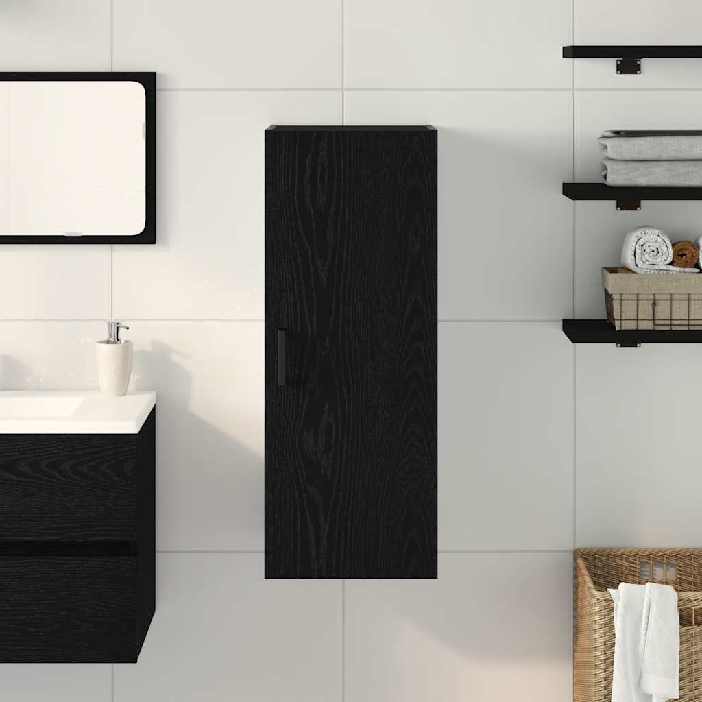 vidaXL Wandkast 34,5x34x90 cm bewerkt hout zwart eikenkleurig