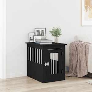 Pohištvo za pasji boks črn hrast 45x62x59 cm inženirski les