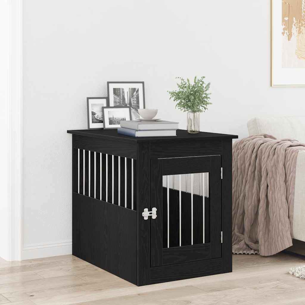 vidaXL Hundebox-Möbel Schwarze Eiche 75 x 55 x 65 cm Holzwerkstoff