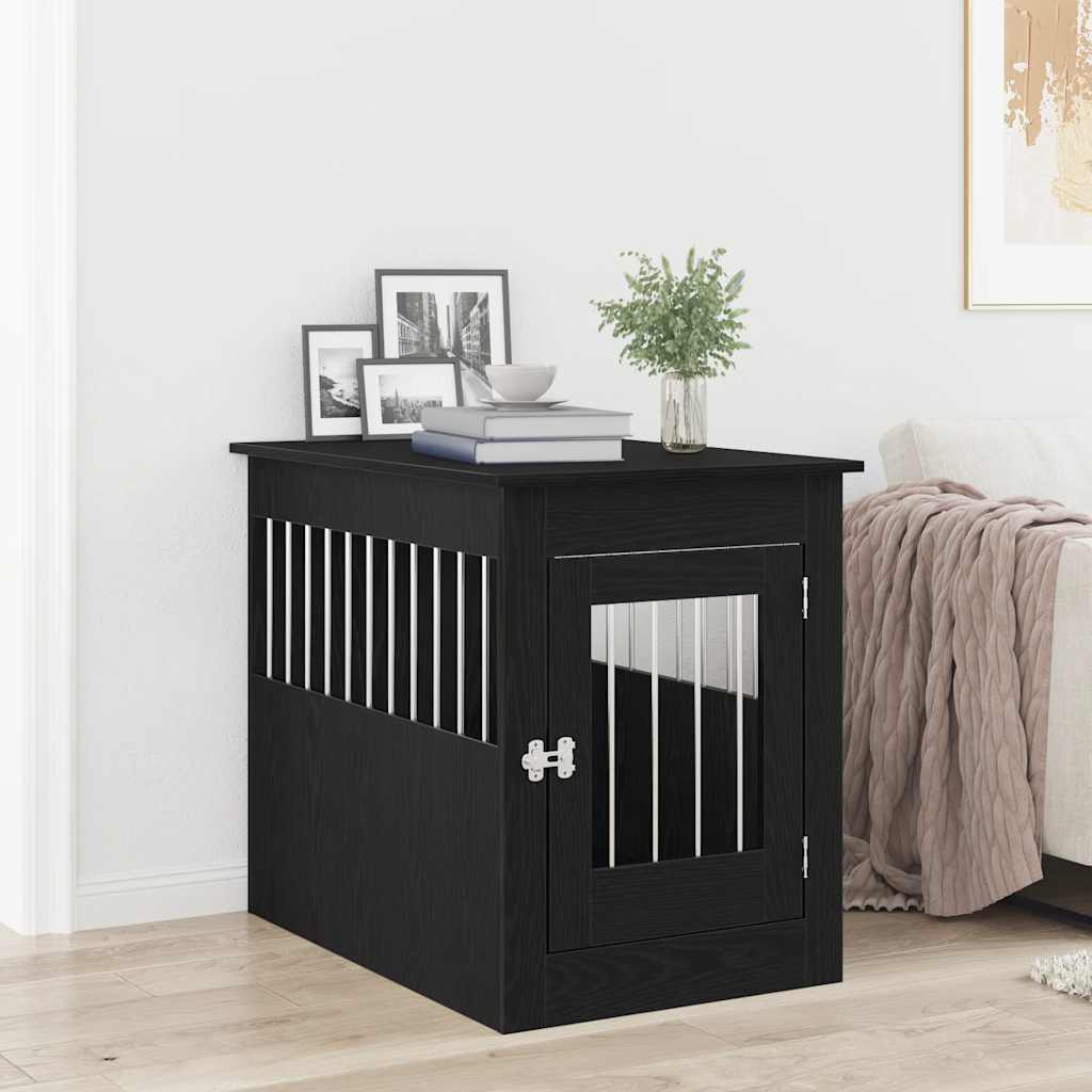 vidaXL Hundebox-Möbel Schwarze Eiche 80 x 55 x 68 cm Holzwerkstoff
