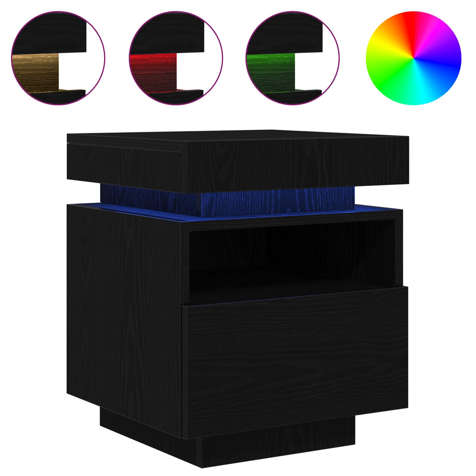 Thumbnail - vidaXL Nachttisch Schwarze Eiche 40 x 39 x 48,5 cm Holzwerkstoff