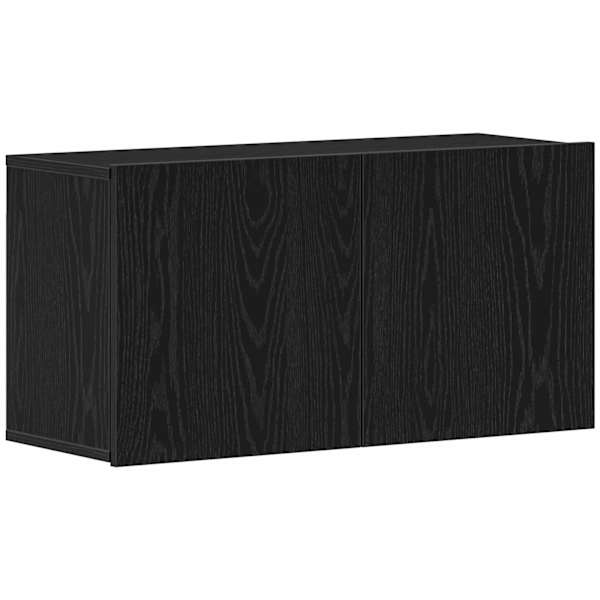 vidaXL telerikapp, must tamm, 80 x 30 x 41 cm, t&ouml;&ouml;deldud puit