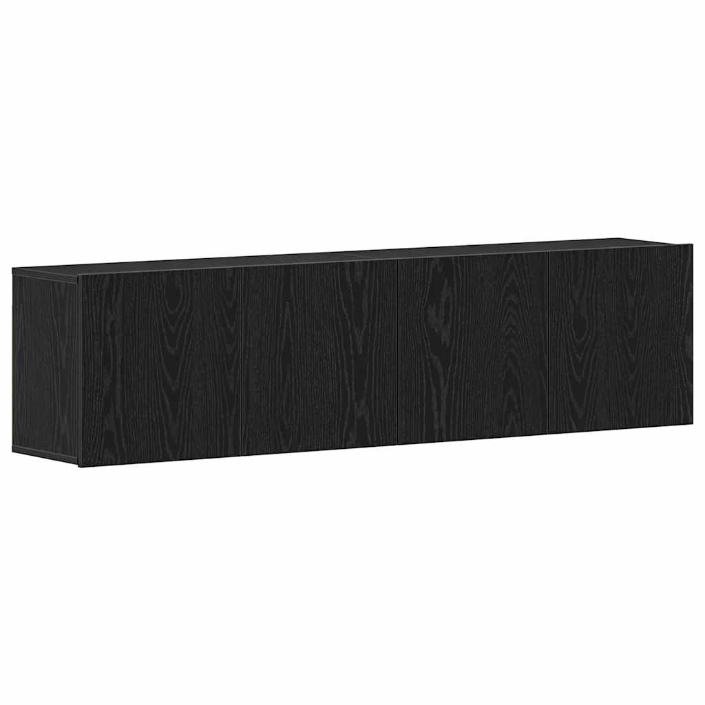 TV-kaapit 2 kpl musta tammi 160x30x41 cm tekopuu