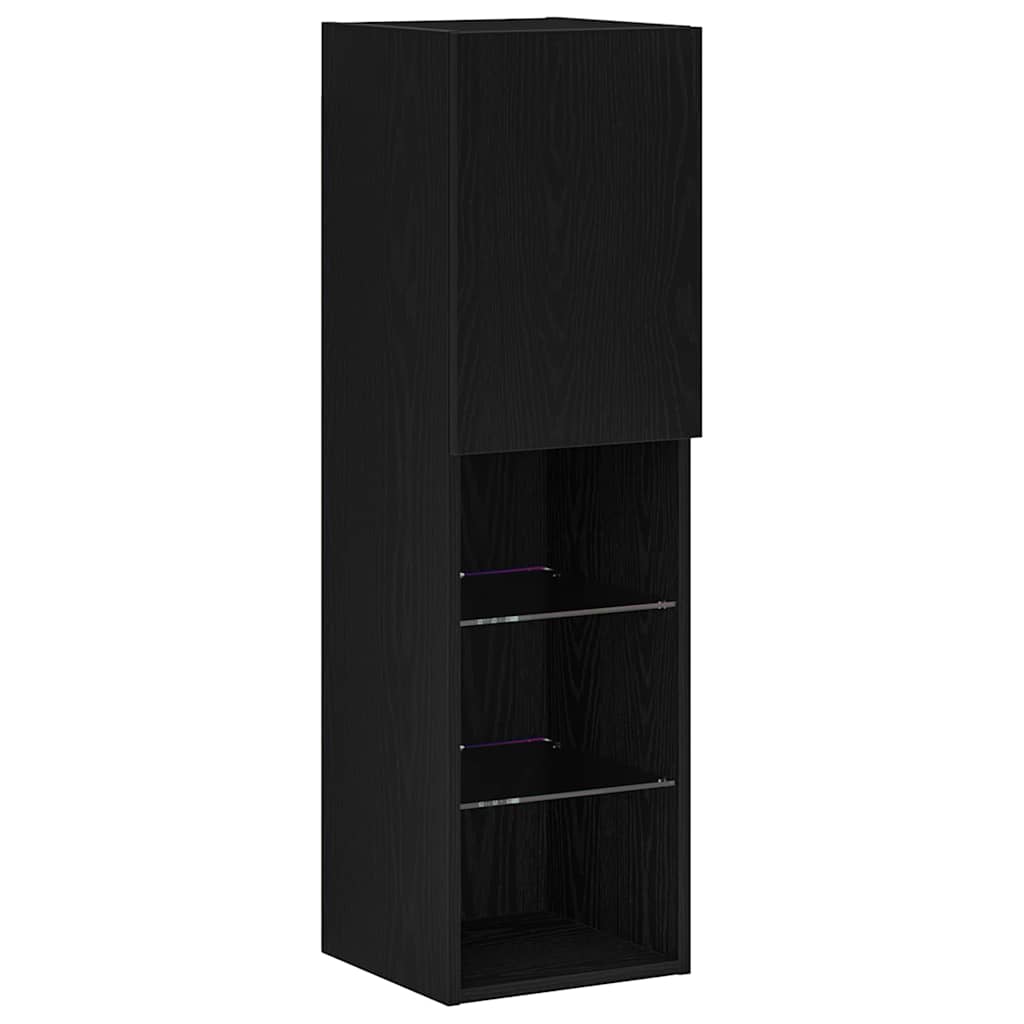 LED TV Kaappi Musta Tammi 30,5x30x102 cm Tekninen Puu