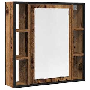 vidaXL vannitoa peegelkapp, vana puit, 60 x 16 x 60 cm, tehispuit