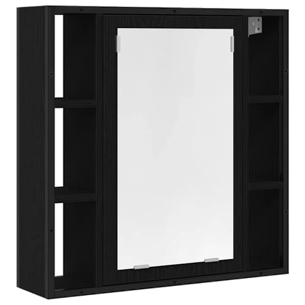 vidaXL vannitoa peegelkapp, must tamm, 60 x 16 x 60 cm, t&ouml;&ouml;deldud puit