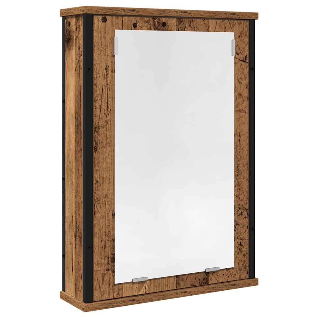 vidaXL Koupelnová skříňka se zrcadlem old wood 42x12x60 cm kompozit