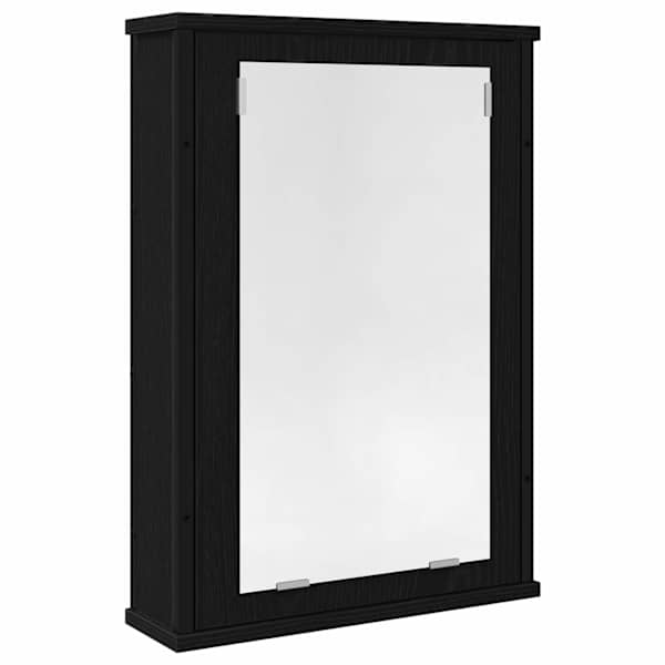 vidaXL vannitoa peegelkapp, must tamm, 42 x 12 x 60 cm, tehispuit