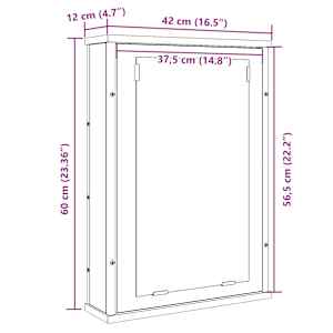 Koupelnová zrcadlová skříňka Černý dub 42x12x60 cm kompozit - obrázek 11