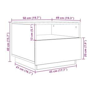 Konferenční stolek vidaXL s LED světly Dub černý 50x49x40 cm - obrázek 13