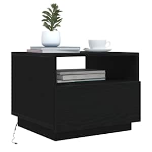 Konferenční stolek vidaXL s LED světly Dub černý 50x49x40 cm - obrázek 5